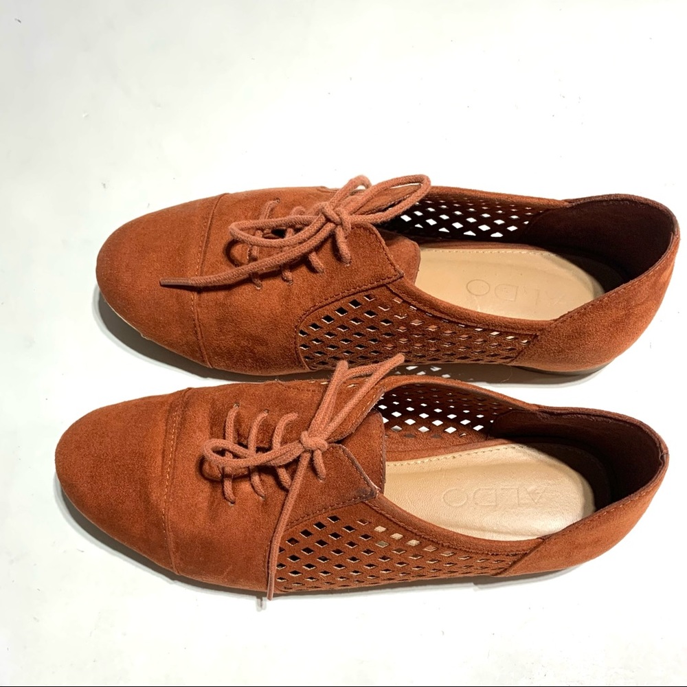Aldo Orange Suede Lace-up Shoes (size 6) - Picture 1 of 10